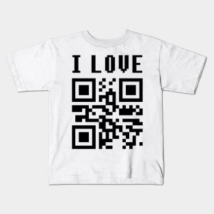 QR Code I Love january Kids T-Shirt